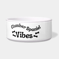 Bol en céramique Clumber Spaniel Vibes pour chien