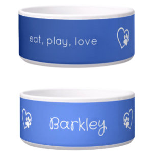 Écuelle Bol en céramique personnalisé pour chien Azure Blu