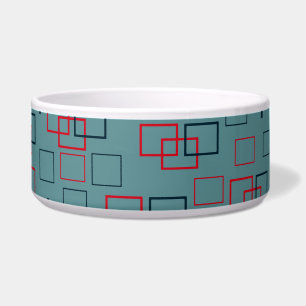 Écuelle Bol en céramique rouge et Turquoise carrée