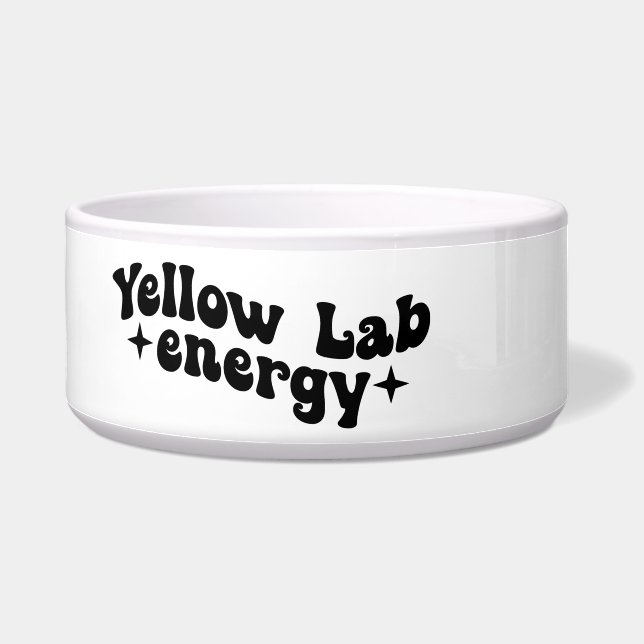 Écuelle Bol en céramique Yellow Lab Energy pour chien (Gauche)