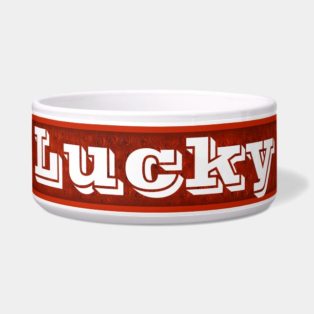 Écuelle Bol en cuir d'autruche rouge en céramique (Devant)