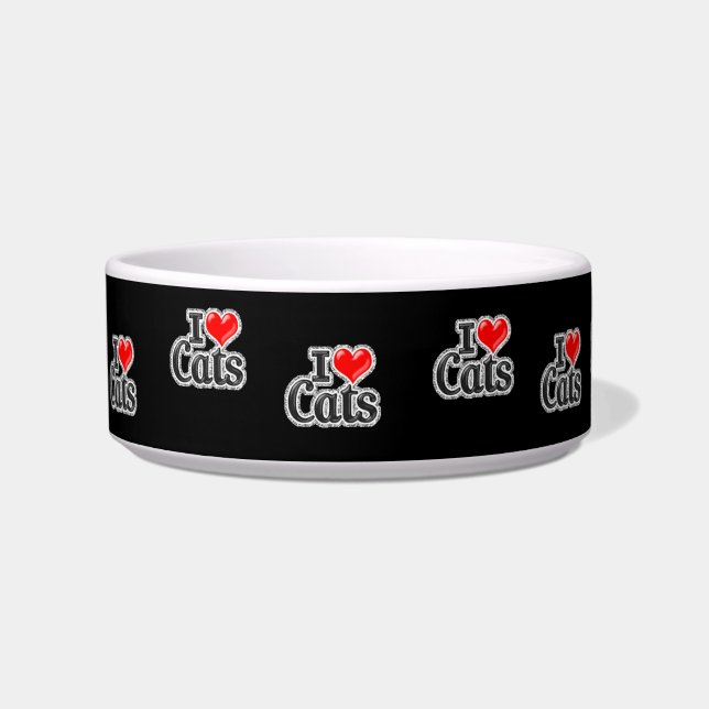 Écuelle Bol ou assiette à nourriture pour chat que j'aime (Devant)
