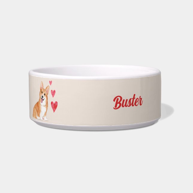 Écuelle Bol personnalisable Pembroke Welsh Corgi (Gauche)