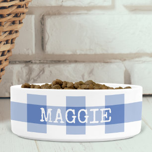 Écuelle Bol personnalisé à carreaux gingham bleu barbeau