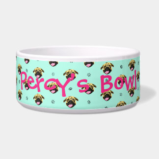 Écuelle Bol personnalisé avec impression de pug pour chien