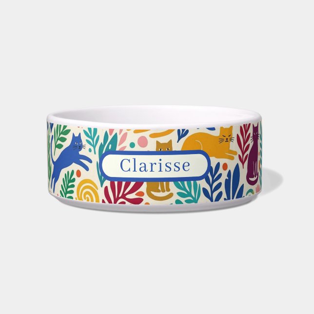 Écuelle Bol personnalisé de chats de style Matisse (Devant)
