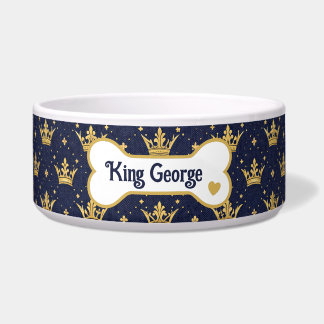 Écuelle Bol personnalisé élégant bleu royal pour animal de