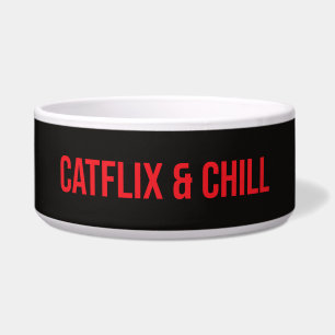 Écuelle Bol personnalisé pour chat – « Catflix & Chill »