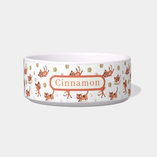 Écuelle Bol personnalisé pour chatons roux mignons (Devant)