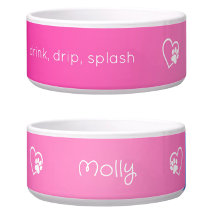 Bol personnalisé pour chien 'drink drip splash' Ro