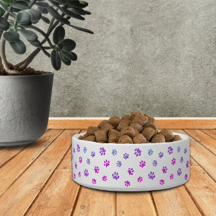 Écuelle Bol petit à motif d'empreintes de pattes rose viol