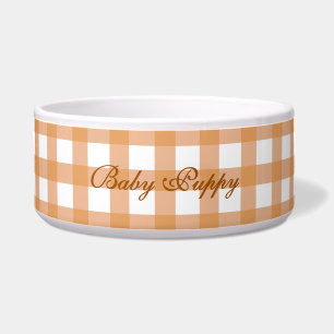 Écuelle Bol pour animal de compagnie à motif gingham orang