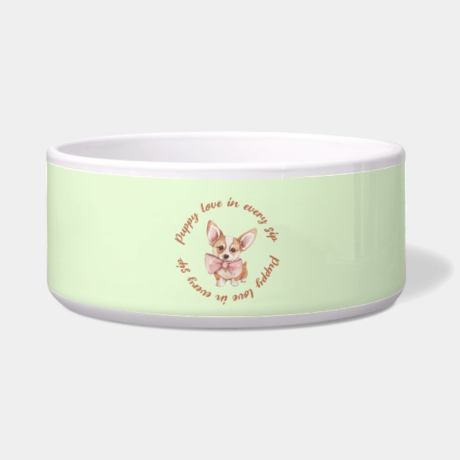 Écuelle bol pour animaux | Amoureux de Chien Mignon  (Devant)