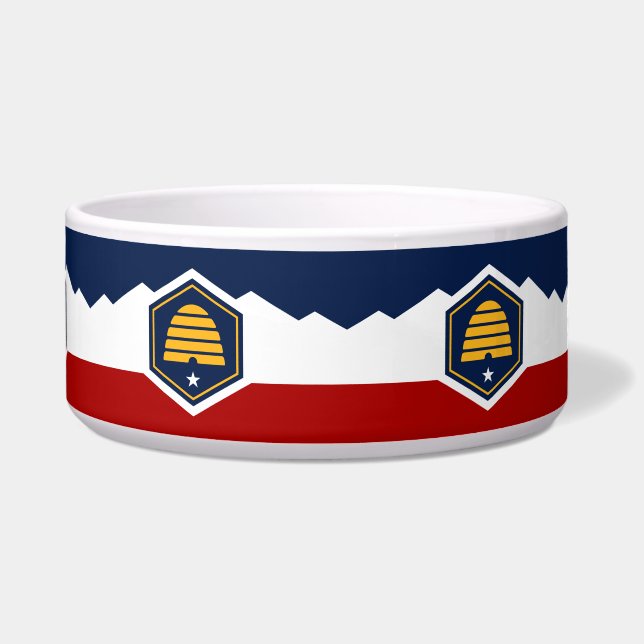 Écuelle Bol pour animaux avec le drapeau de l'Utah (Devant)