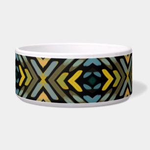 Écuelle Bol pour animaux Bleu Or Noir Sculpté comme un pne