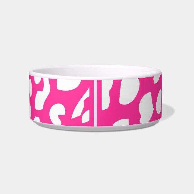 Écuelle Bol pour animaux de compagnie rose et blanc (Dos)
