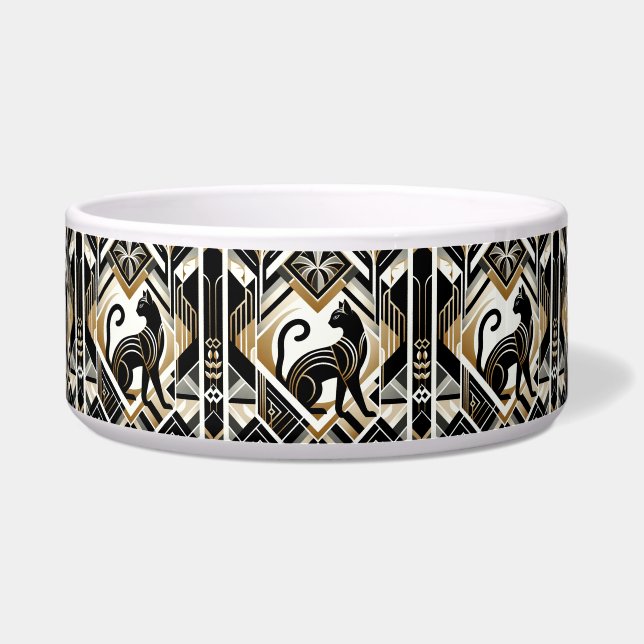Écuelle Bol pour animaux en céramique décorative abstraite (Devant)