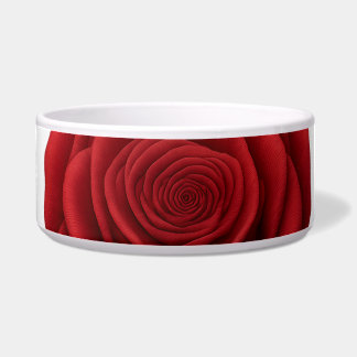 Écuelle Bol pour animaux - Fleur de rose rouge