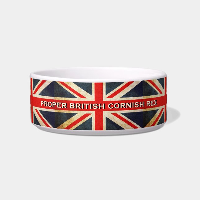 Écuelle Bol pour chat Cornish Rex britannique Union Jack e (Devant)
