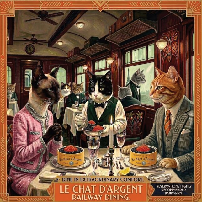 Écuelle Bol pour chat Le Chat d'Argent série VOYAGE (For a trip nobody wants to end.)
