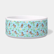 Bol pour chien berger allemand floral de printemps