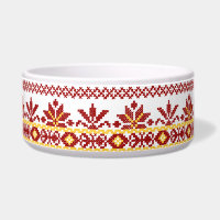 Bol pour chien Broderie ukrainienne rouge