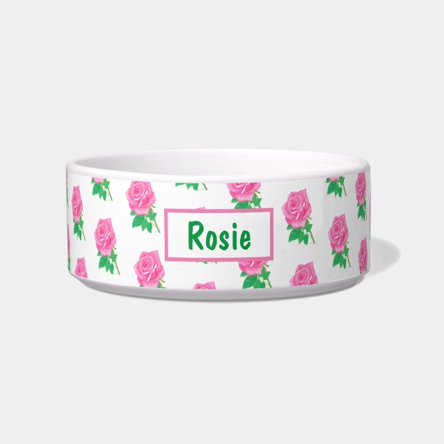 Écuelle Bol pour chien ou chat Rose rose (Devant)