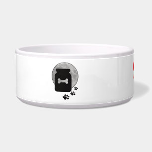 Écuelle Bol pour chien "Paws & Smiles" Motif os et empre
