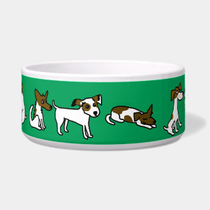 Écuelle Bol pour chien vert avec dessin animé de Jack Russ