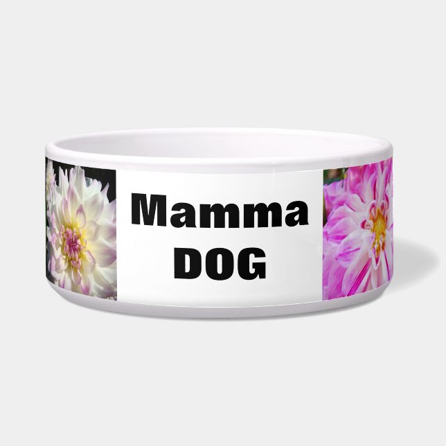 Écuelle Bol pour eau et nourriture de Mamma Chien fleurs d (Devant)