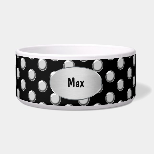 Écuelle Bol pour grand chien à monogramme (Devant)