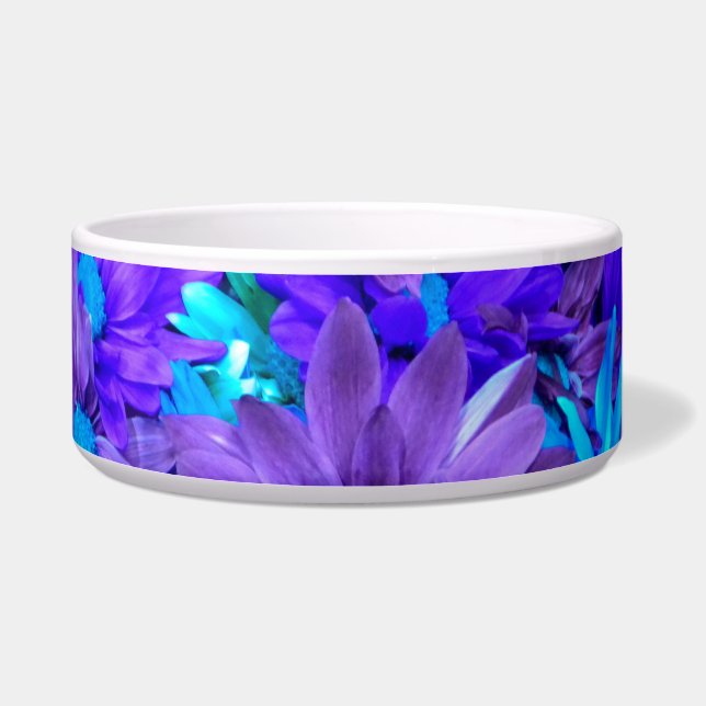 Écuelle Bol pourpre N Turquoise Daisies (Animal de compagn (Droite)