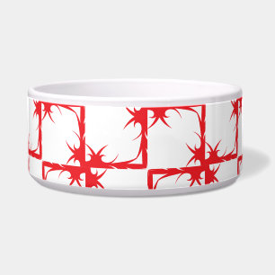 Écuelle Bol rouge et blanc gras pour animaux