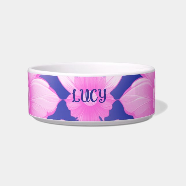 Écuelle Bol vibrant rose fantaisie pour animaux de compagn (Devant)