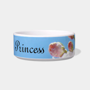 Écuelle bols à nourriture pour chat Princesse Rose Fleurs