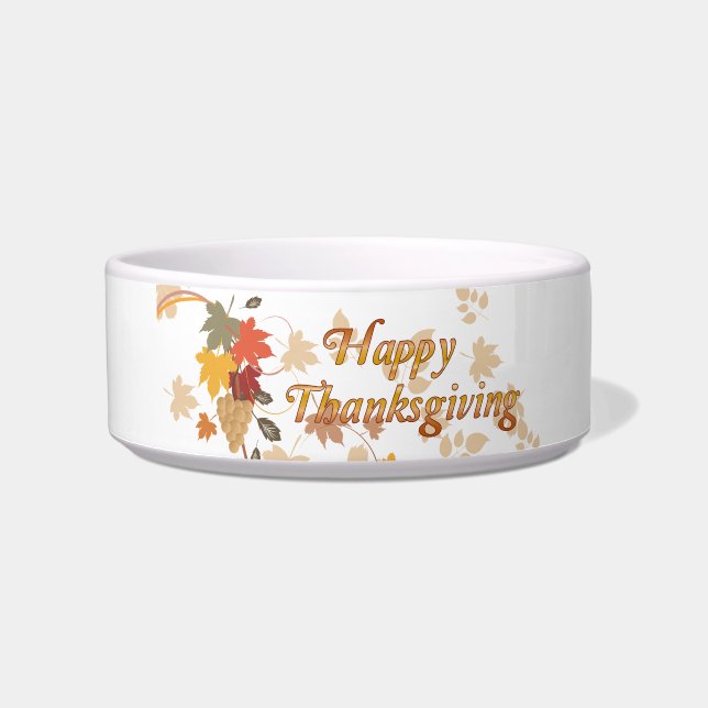 Écuelle Bon thanksgiving - Feuilles, raisins et rubans (Devant)