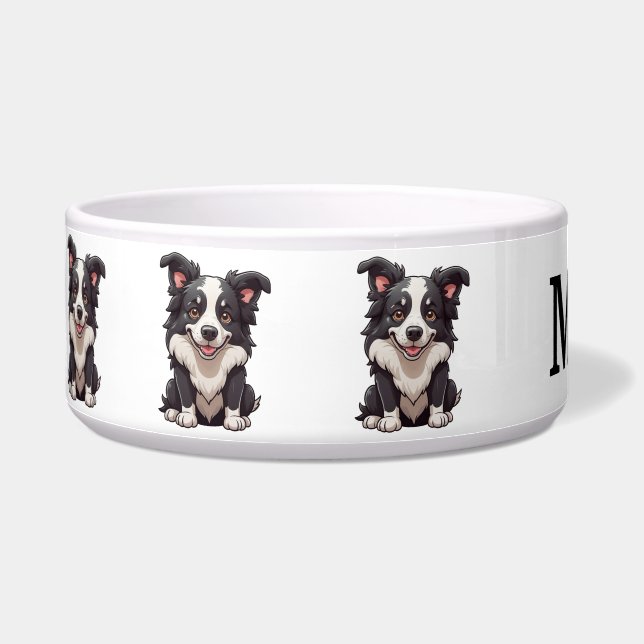 Écuelle Border Collie Mignon Personnaliser (Gauche)