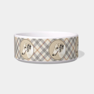 Écuelle Borzoi (Argent Brindle) Peinture Chien Art origina