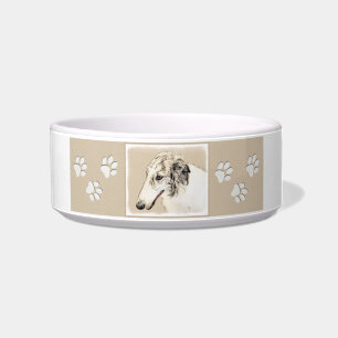 Écuelle Borzoi (Argent Brindle) Peinture Chien Art origina