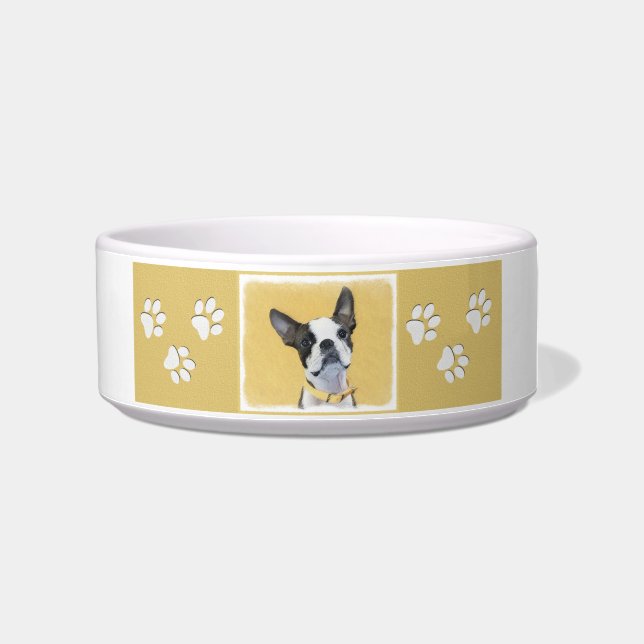 Écuelle Boston Terrier Peinture - Cute Original Chien Art (Droite)