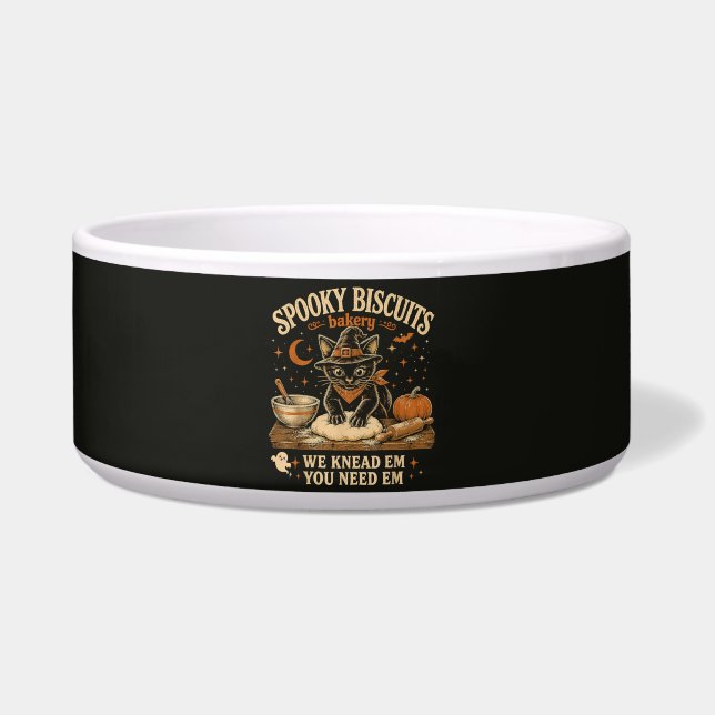 Écuelle Boulangerie de biscuits effrayants Black Cat Hallo (Devant)