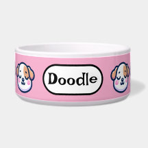 "Boule de chien Kawaii personnalisée avec étiquett
