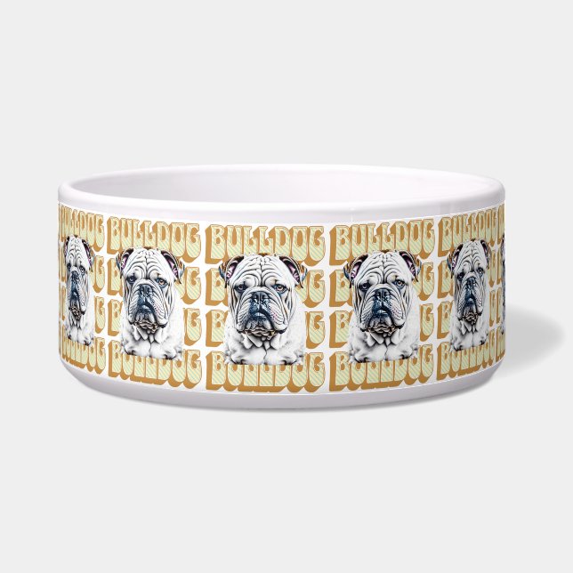 Écuelle Bouledogue anglais avec police rétro (Devant)