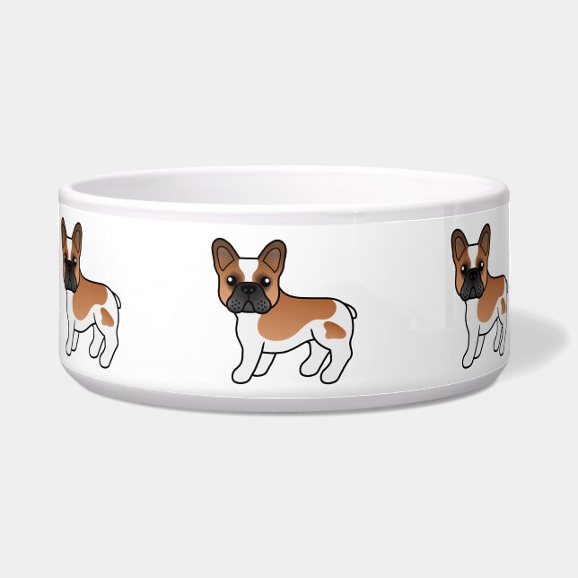 Écuelle Bouledogue français pie rouge mignon chien de dess (Devant)