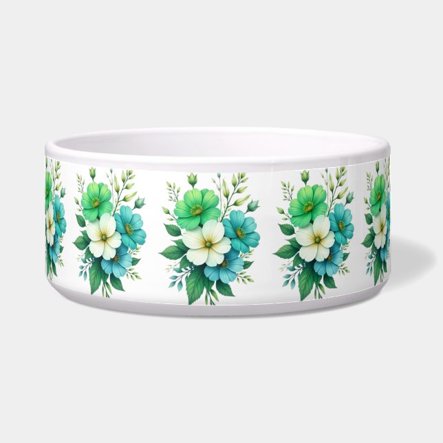 Écuelle Bouquet de fleurs blanches bleues-57453 (Devant)