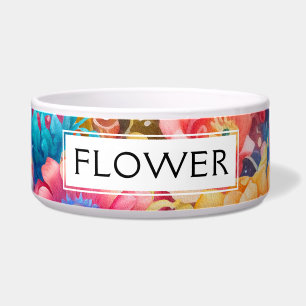 Écuelle Bouquet de fleurs orange et bleu Boho