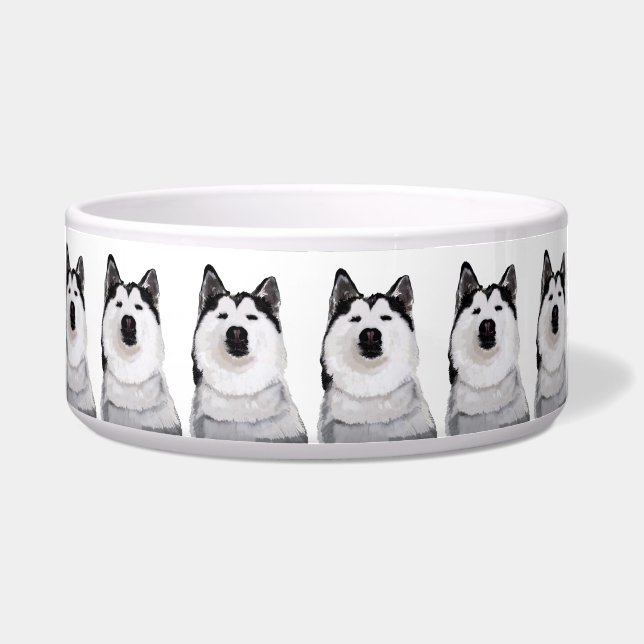 Écuelle Bowl pour animaux de compagnie de chien Husky (Devant)