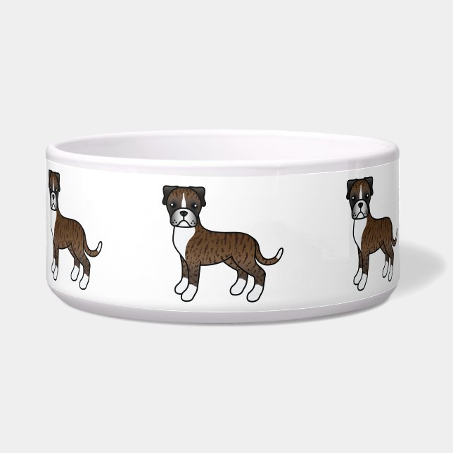 Écuelle Boxer Bringé Chien de Dessin Animé Mignon (Devant)