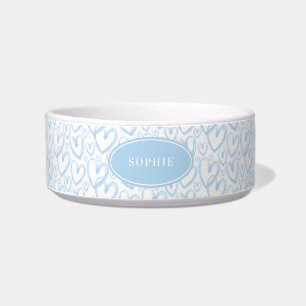 Écuelle Brosse moderne Coeur clair Bleu Personnalisé Anima