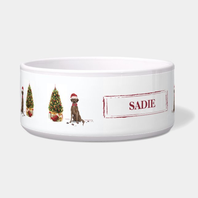 Écuelle Brown Labrador Retriever Funny Christmas Dog Tree (Gauche)